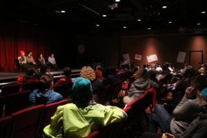 Fraser on stage with Erin, Luke and Michele, the panelists at Campference 2017.