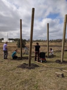 The beginnings of the structure that Simon helped to construct. The children have now called "The House of Dreaming".