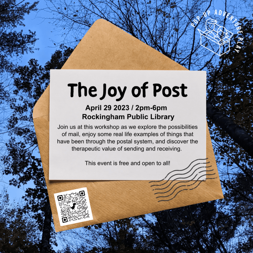 Workshop Poster for The Joy Of Post - part of the Play Free VT project